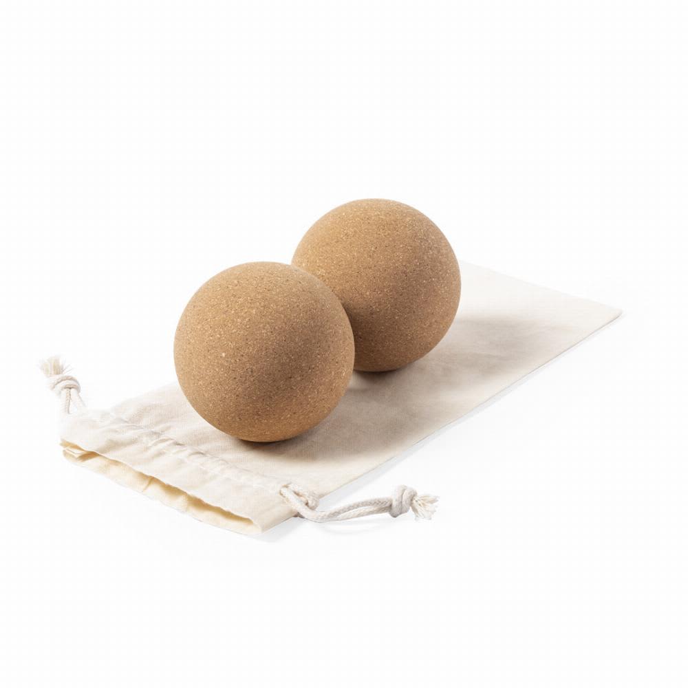 Two brown massage balls on a fabric pouch. The pouch features a drawstring closure. Tuduk - Image 1