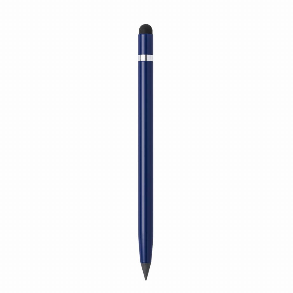 A stylus pen with a blue barrel and a black tip, featuring a silver band. It has a sleek, modern design. Gosfor - Image 1