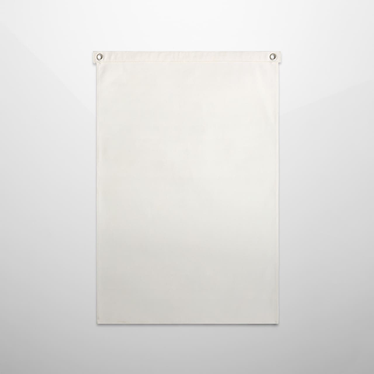 A large white canvas flag with reinforced grommets at the top for displaying or mounting. Canvas Large Flag - Image 1