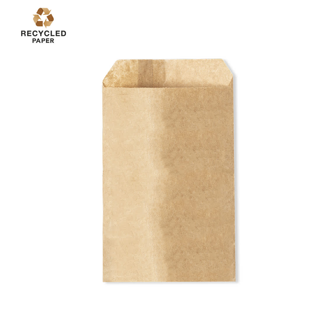 A brown recycled paper bag, featuring an open top and a logo in the upper corner. Sulim Bag - Image 1