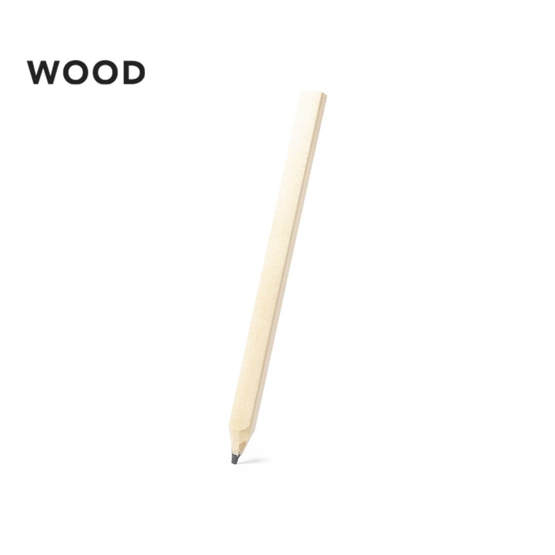 A grey-lead pencil with a wooden body, featuring a sharpened tip. The pencil has a simple design and a logo. Delint Pencil - Image 1