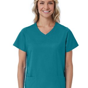 Red Panda Womens Mock Wrap Top