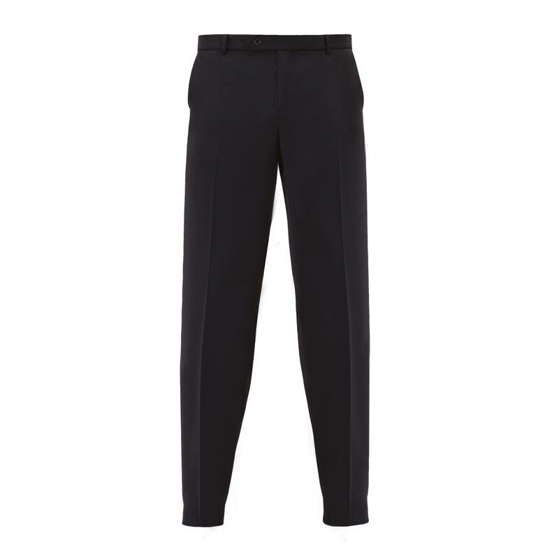 A pair of dark navy trousers featuring a straight leg design and side pockets, with a logo present. Giovanni Pants - Image 1