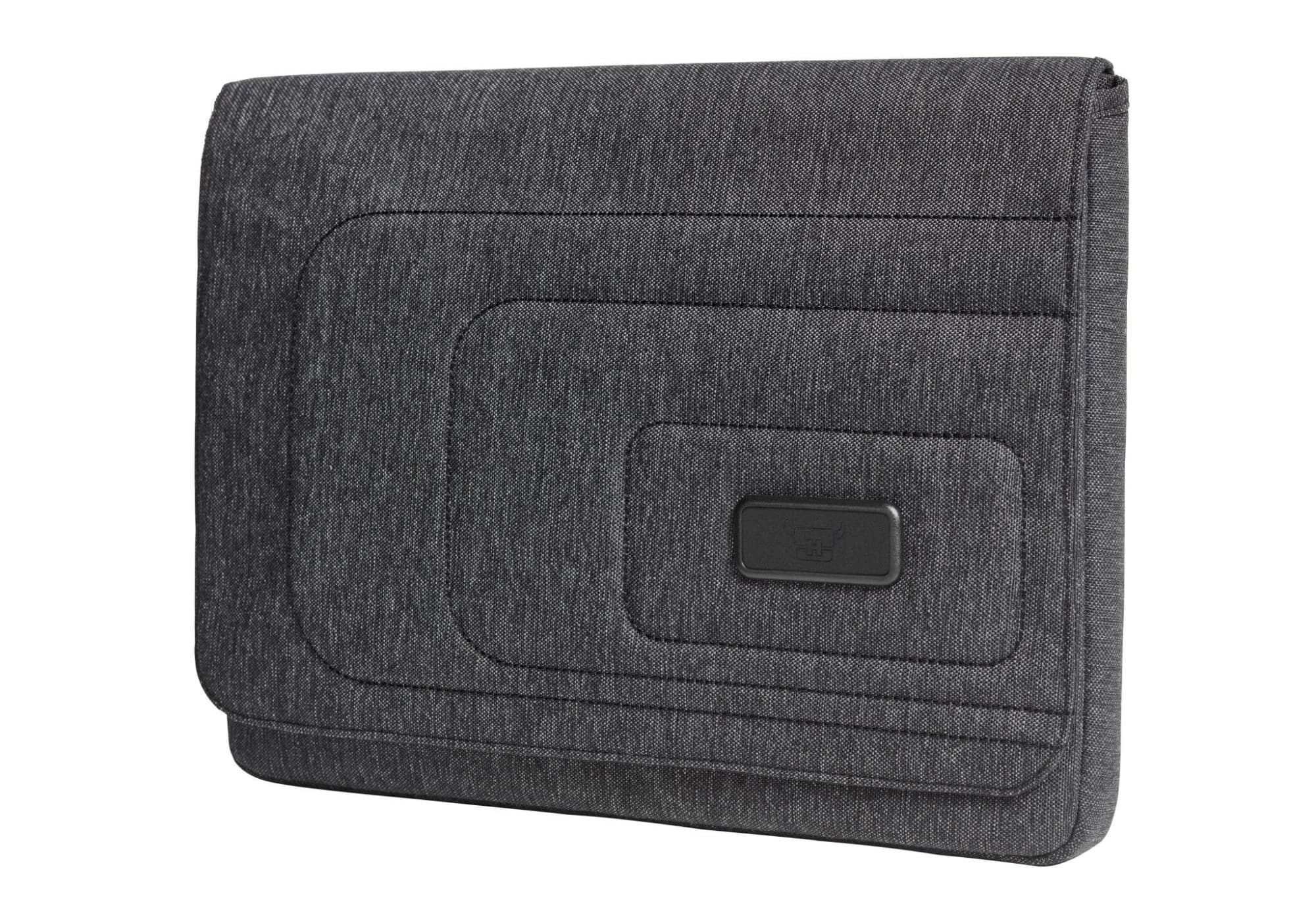 A grey laptop bag with a textured design and a black logo on the front. Frame Sleeve - Image 1