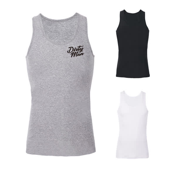 A grey, black, and white men's sports vest featuring a logo on the grey vest. Sport Cotton Vest For Men - Image 1