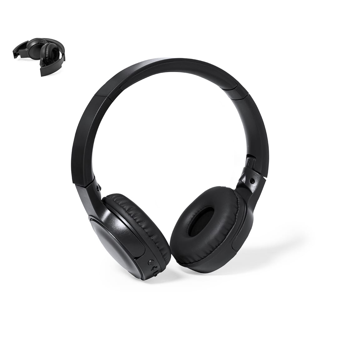 Black Pendil headphones featuring cushioned ear cups and a sleek design, with a logo visible on the side. Pendil Headphones - Image 1
