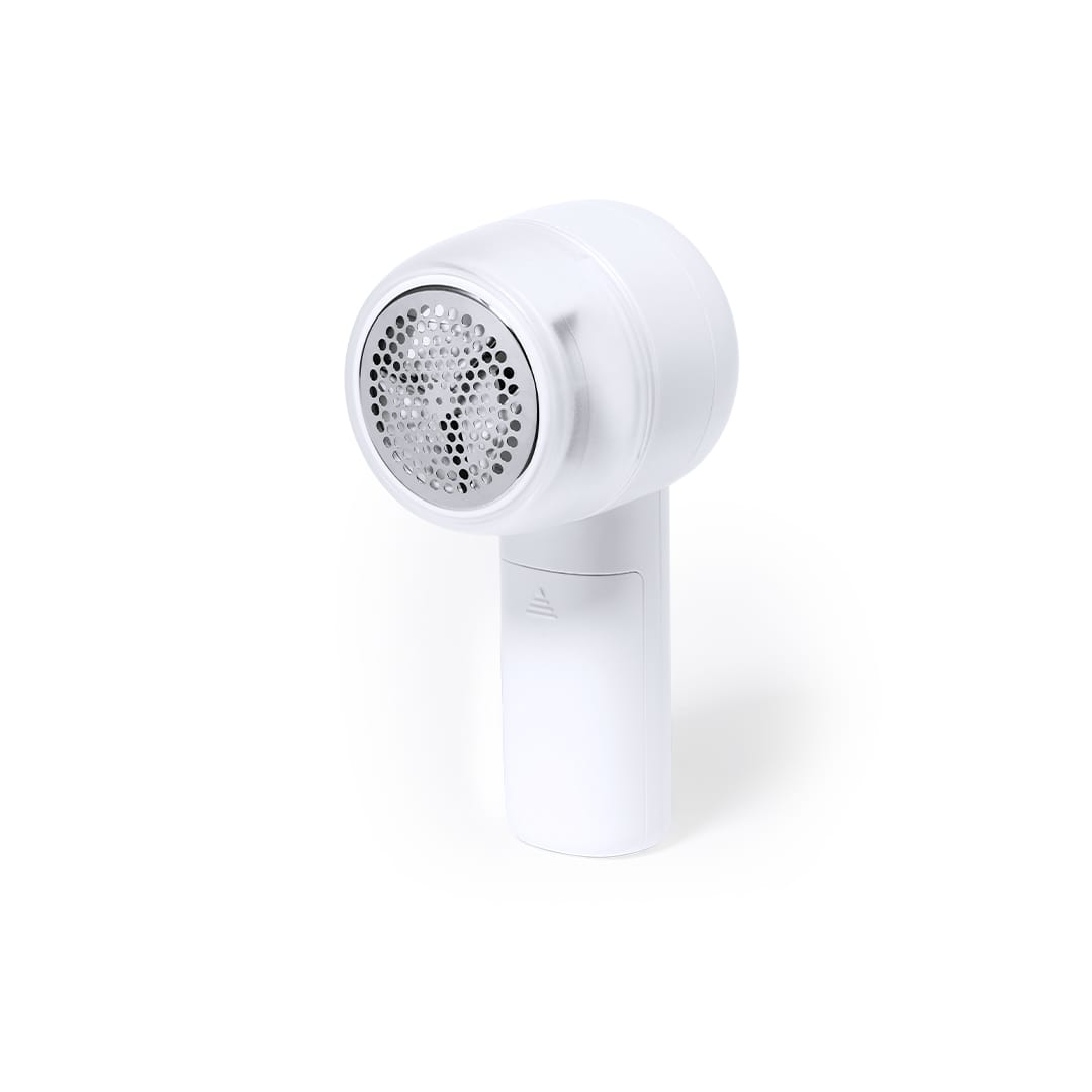 A white lint remover with a circular shaving head and a sleek handle, designed for fabric care. Guyit Lint Remover - Image 1
