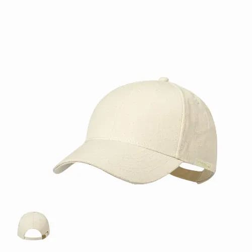 A beige cap with a curved peak and adjustable strap, featuring a small logo. Lemkin - Image 1