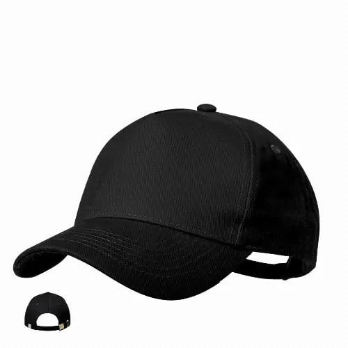 A black cap with a curved visor and adjustable strap at the back. It features a logo on the side. Gleyre - Image 1