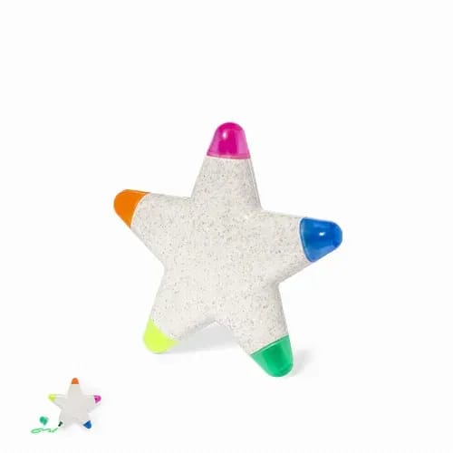 A star-shaped toy with a white body and coloured tips in pink, orange, blue, and green. It includes a small version of the same design. Pentar - Image 1