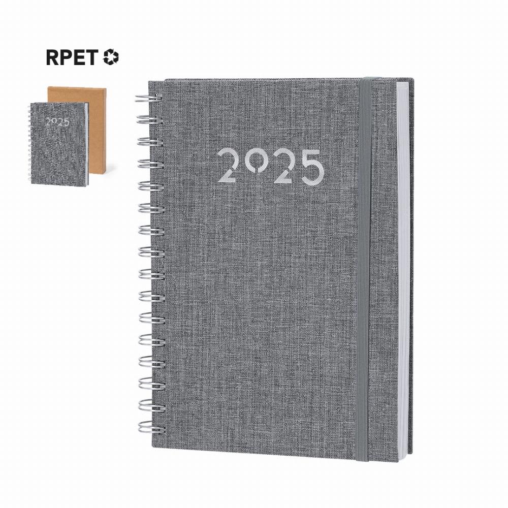 A grey spiral-bound notebook with the year '2025' printed on the cover, featuring a smaller notebook beside it. Sinclex - Image 1