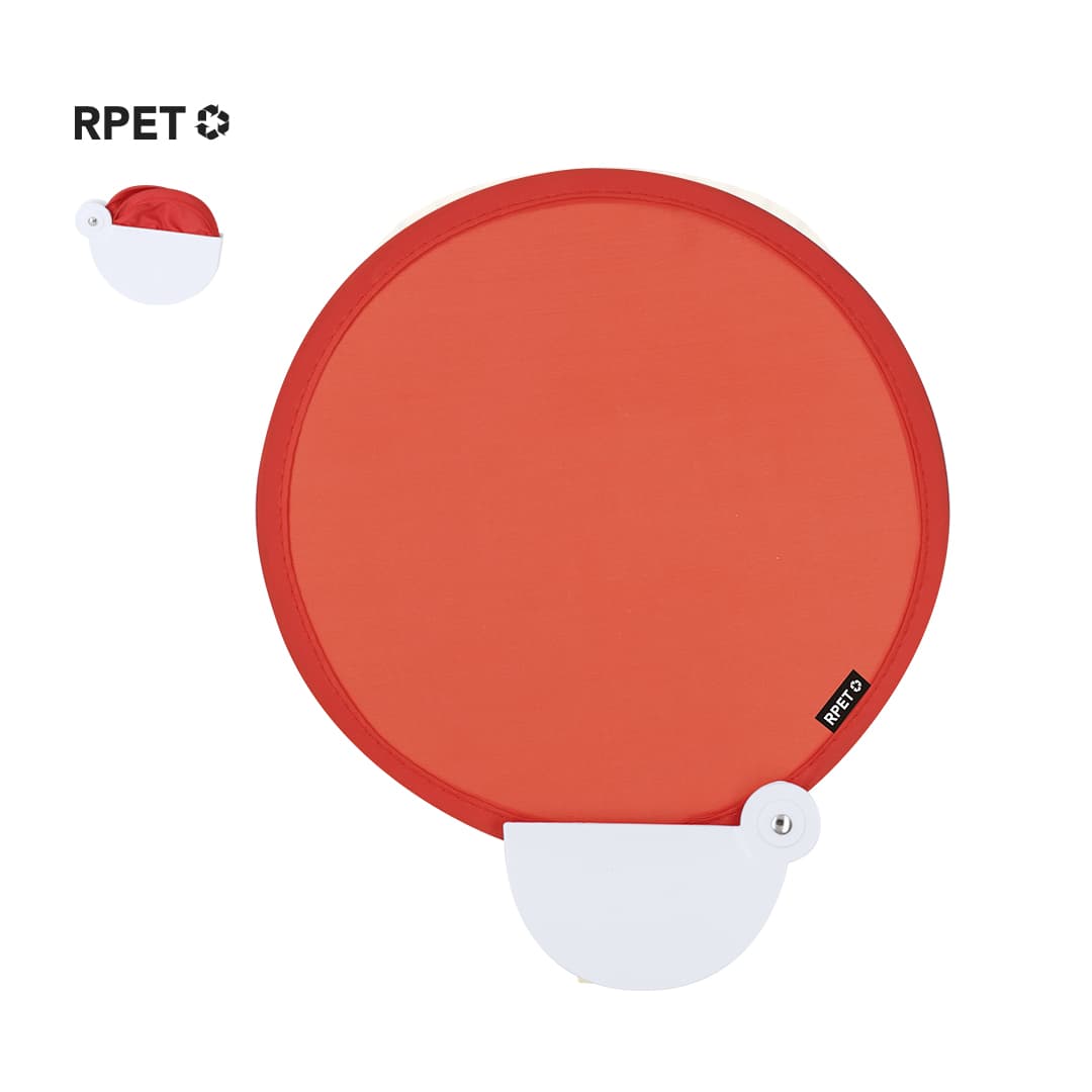 A round, red drink coaster with a white holder, featuring a logo on the side. Kalinic Pai Pai - Image 1