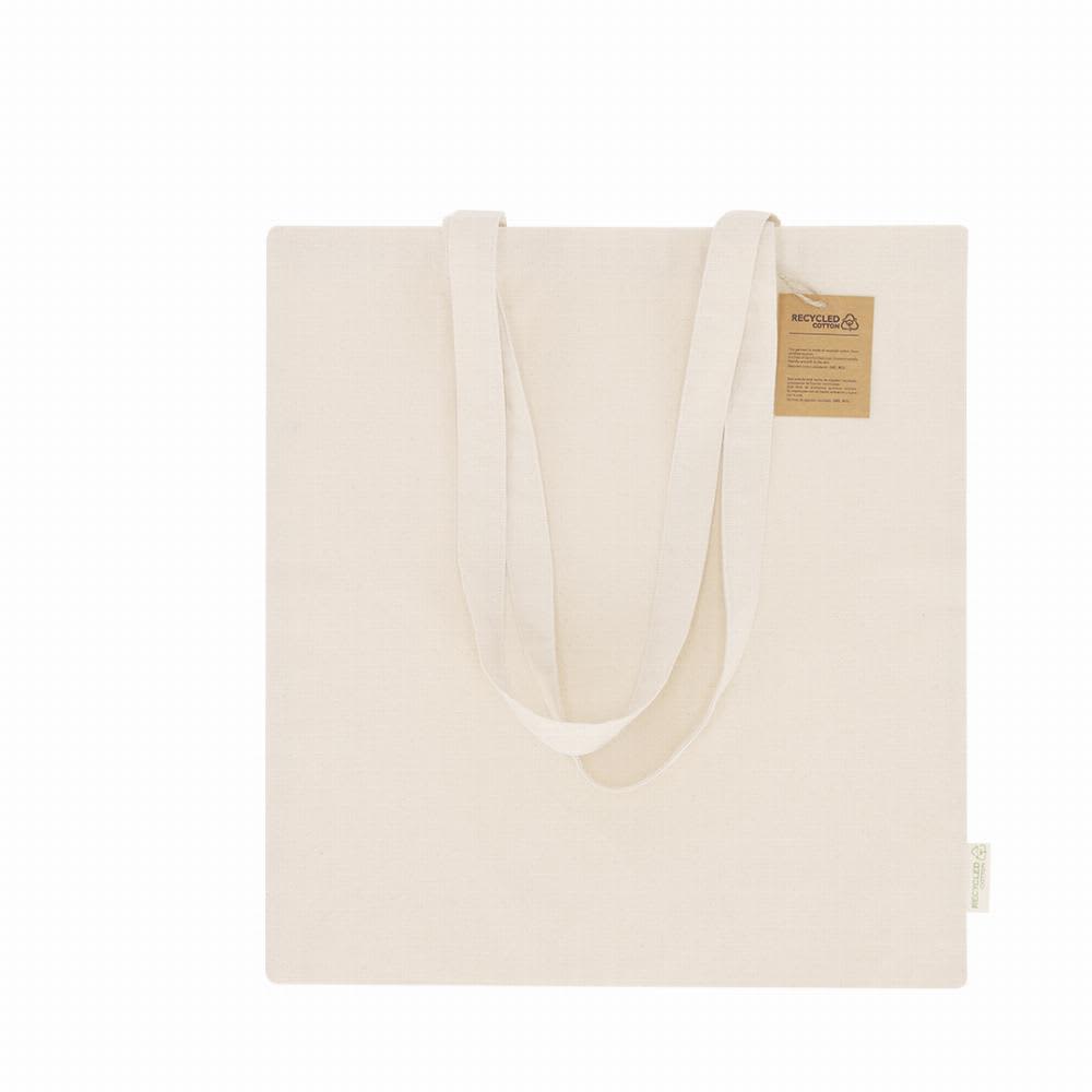A tote bag in a natural beige colour with long handles and a tag, featuring a subtle logo. Barzon - Image 1