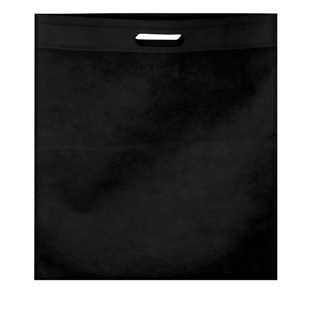 A black reusable grocery bag featuring a handle and a simple design, with a branding logo on the front. Flezor Bag - Image 1