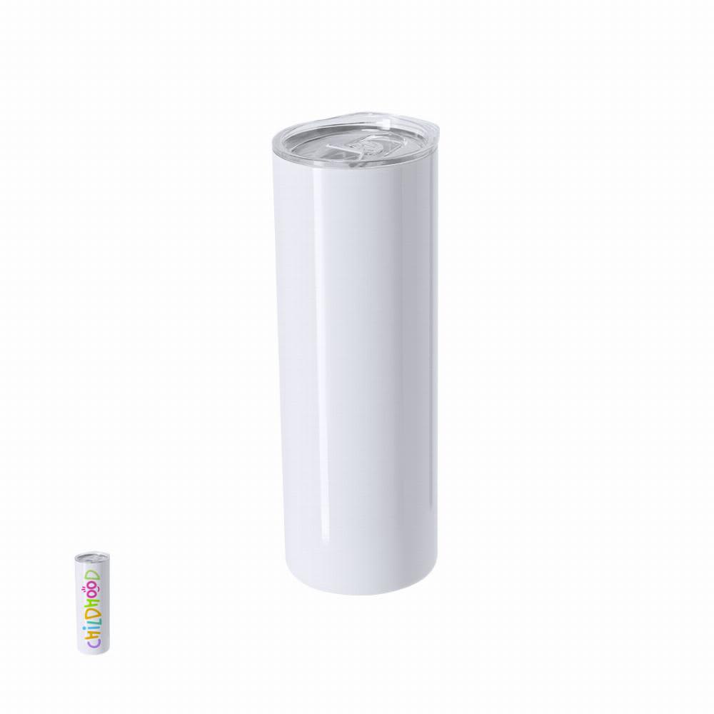 A drink bottle in sleek white with a silver lid, featuring a logo on the side. Mizu - Image 1