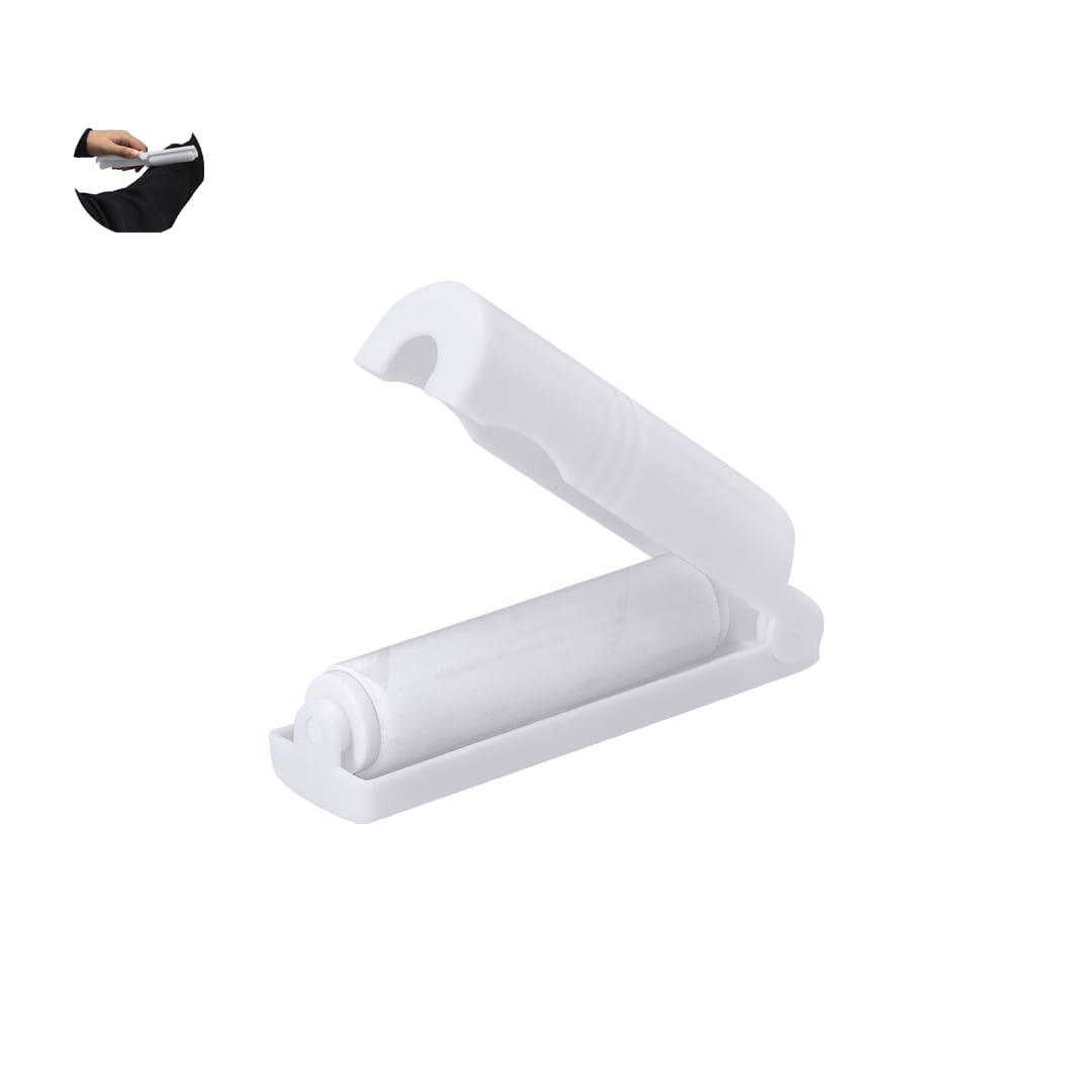 A white lint remover with a cylindrical roller inside a compact casing, featuring a logo. Turten Lint Remover - Image 1