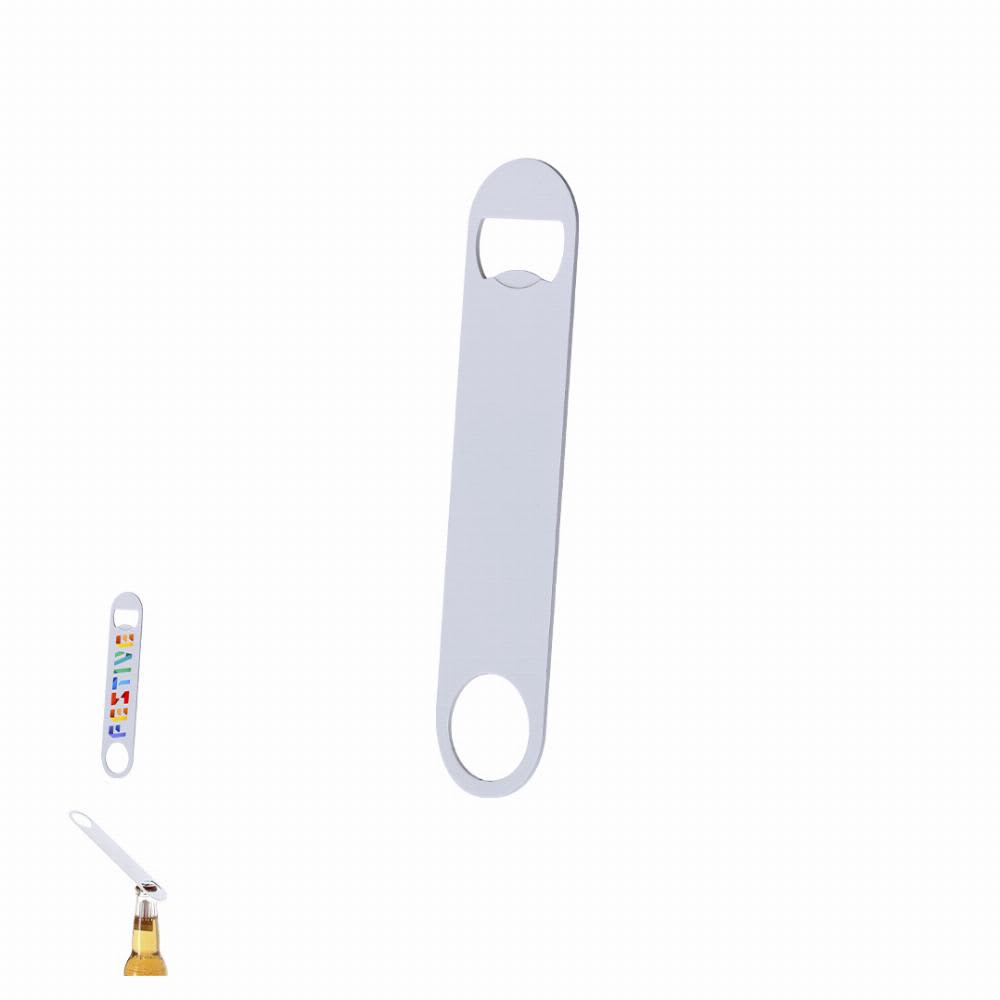 A bottle opener with a sleek silver design, featuring a circular handle and a classic bottle cap remover at the top. Tremix - Image 1