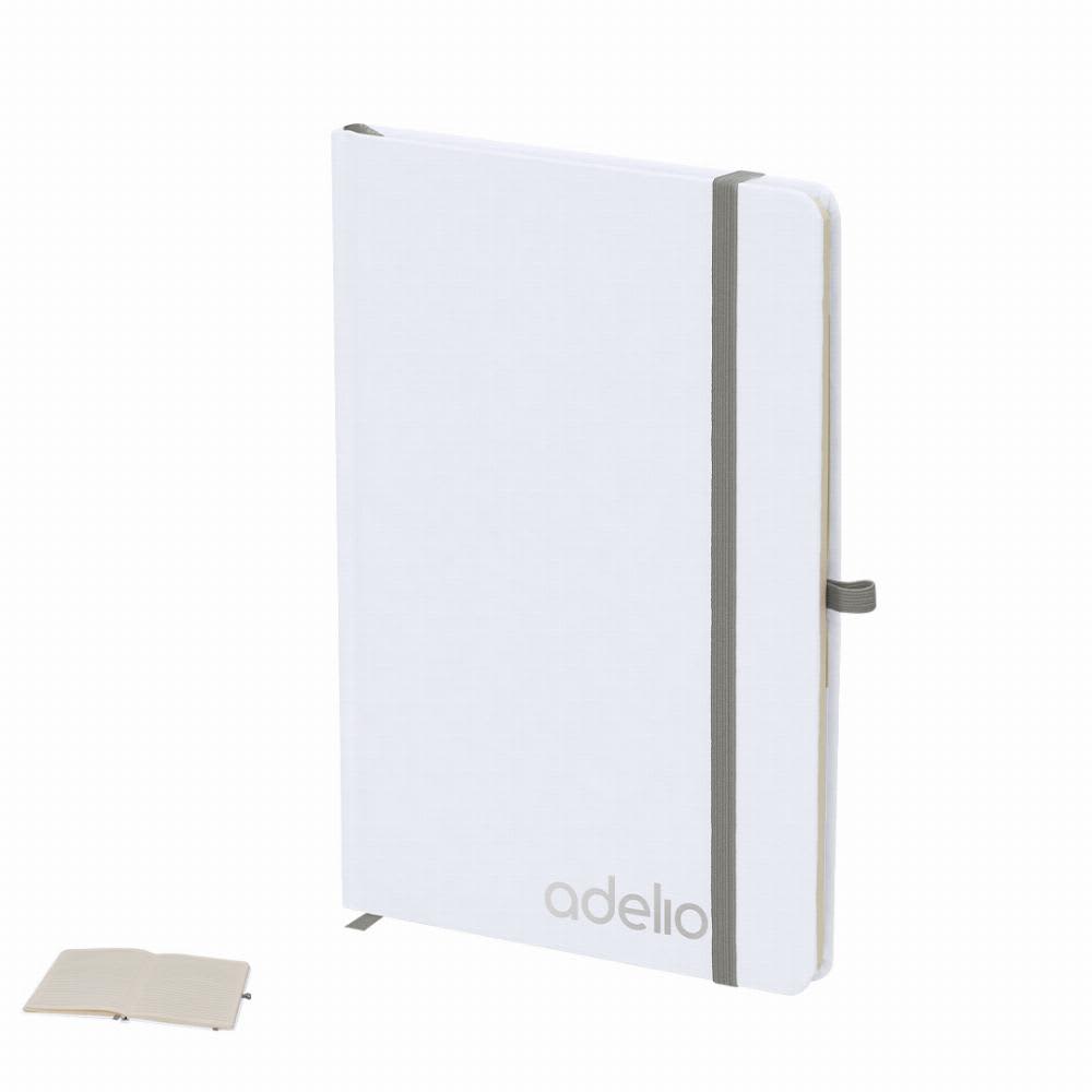 A notebook with a white cover and grey elastic band, featuring a small insert notebook alongside it. Cosnova - Image 1