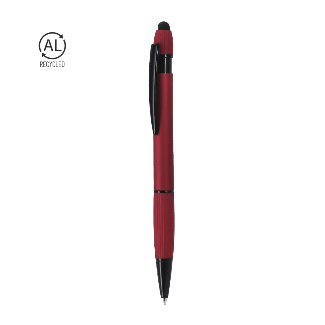 A red Turbom Stylus Touch Ball Pen with a black grip and a stylus tip, featuring a logo on the side. Turbom Stylus Touch Ball Pen - Image 1