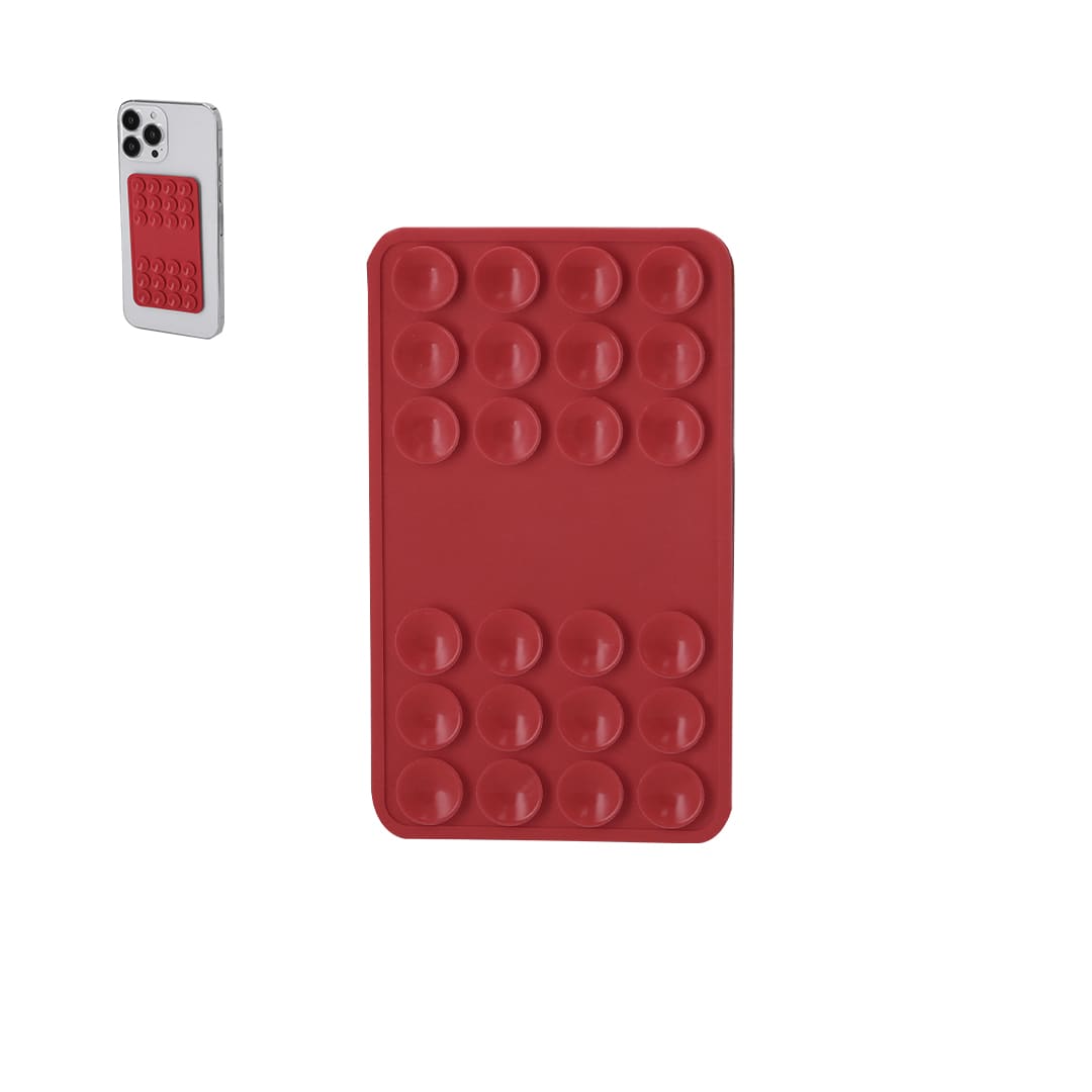 A red Targon Holder phone stand with raised dots for grip, featuring a branding logo. Targon Holder - Image 1