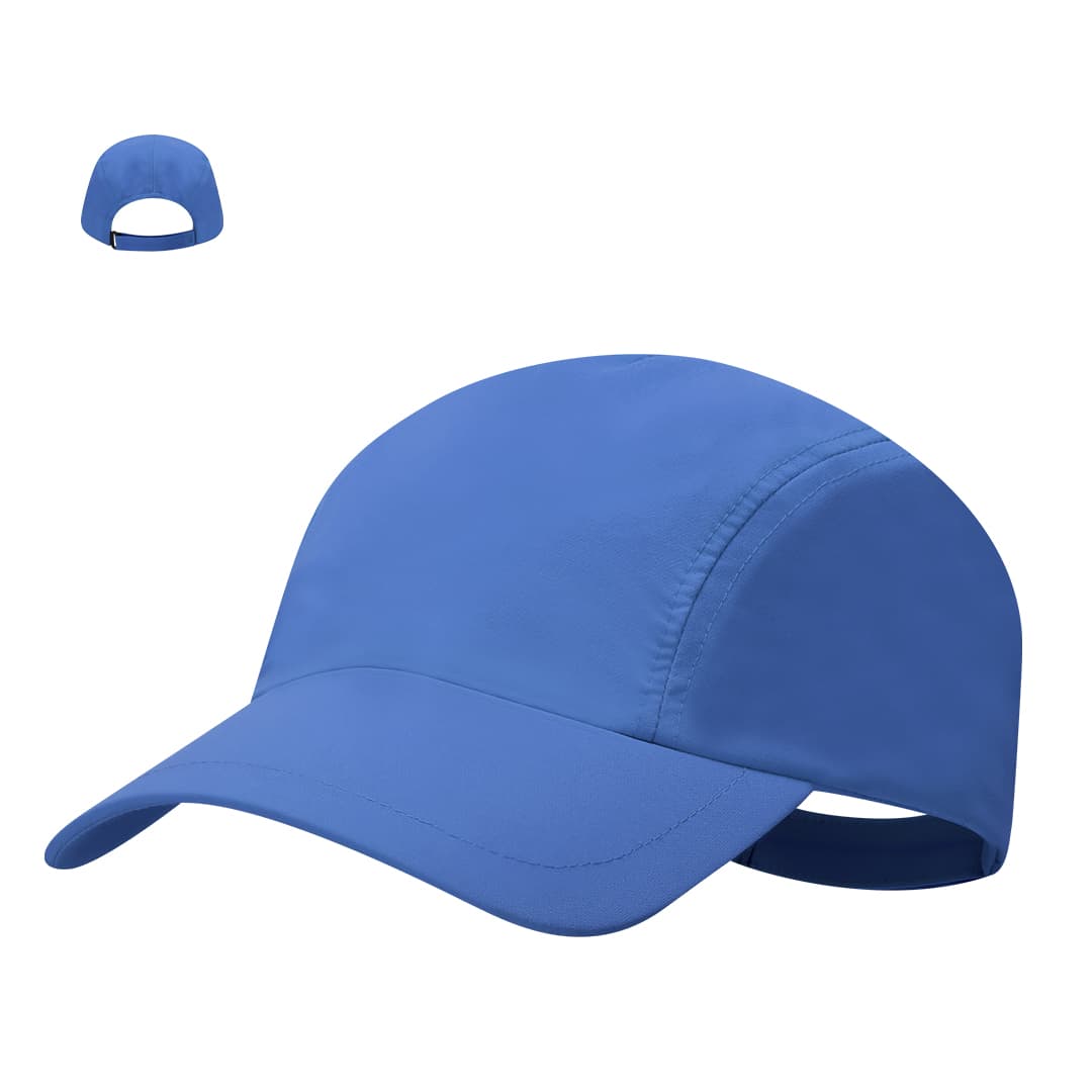 A blue cap featuring a curved brim and an adjustable strap at the back, complete with a logo. Renard Cap - Image 1