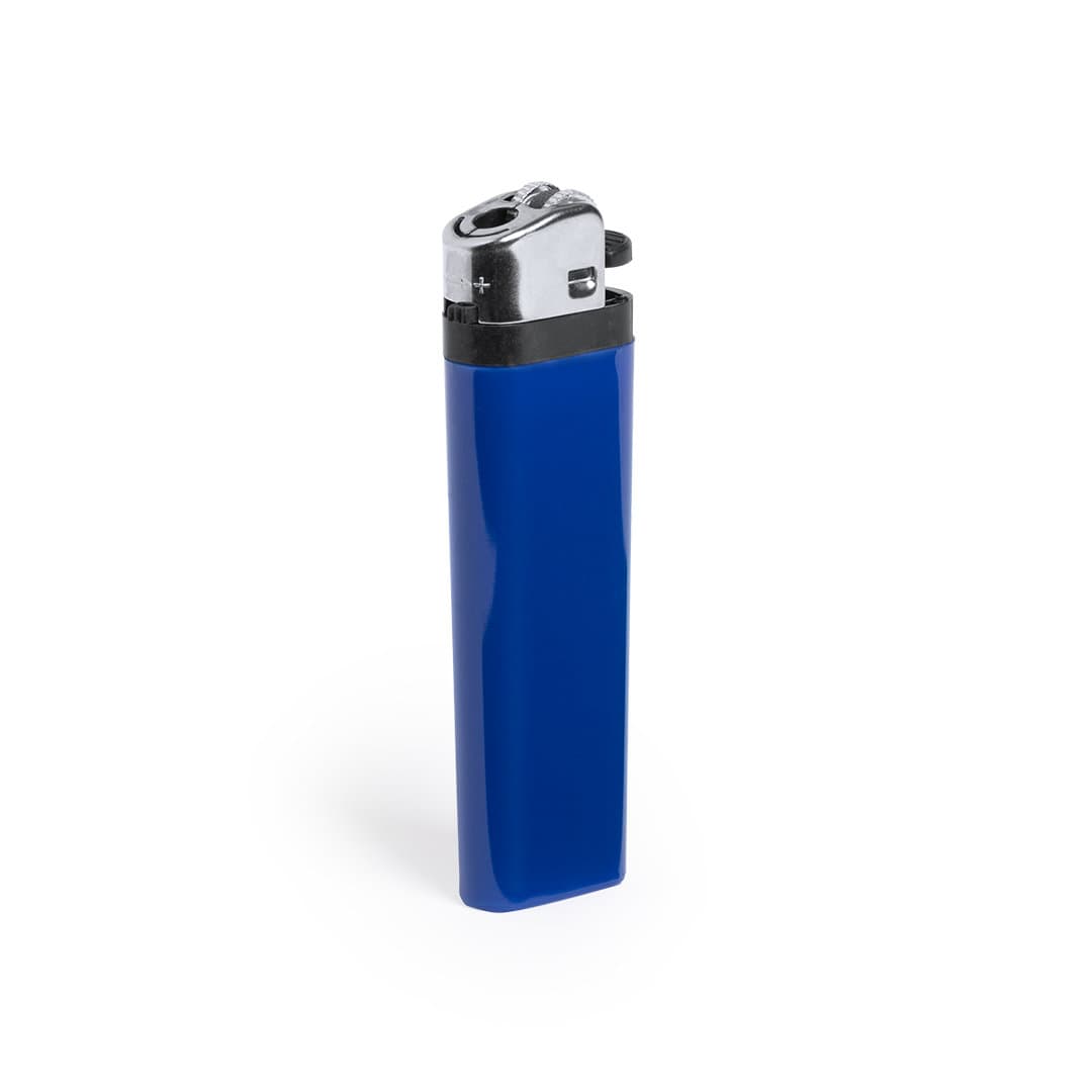 A blue lighter with a silver top and a black striking mechanism, featuring a simple design and a logo. Parsok Lighter - Image 1