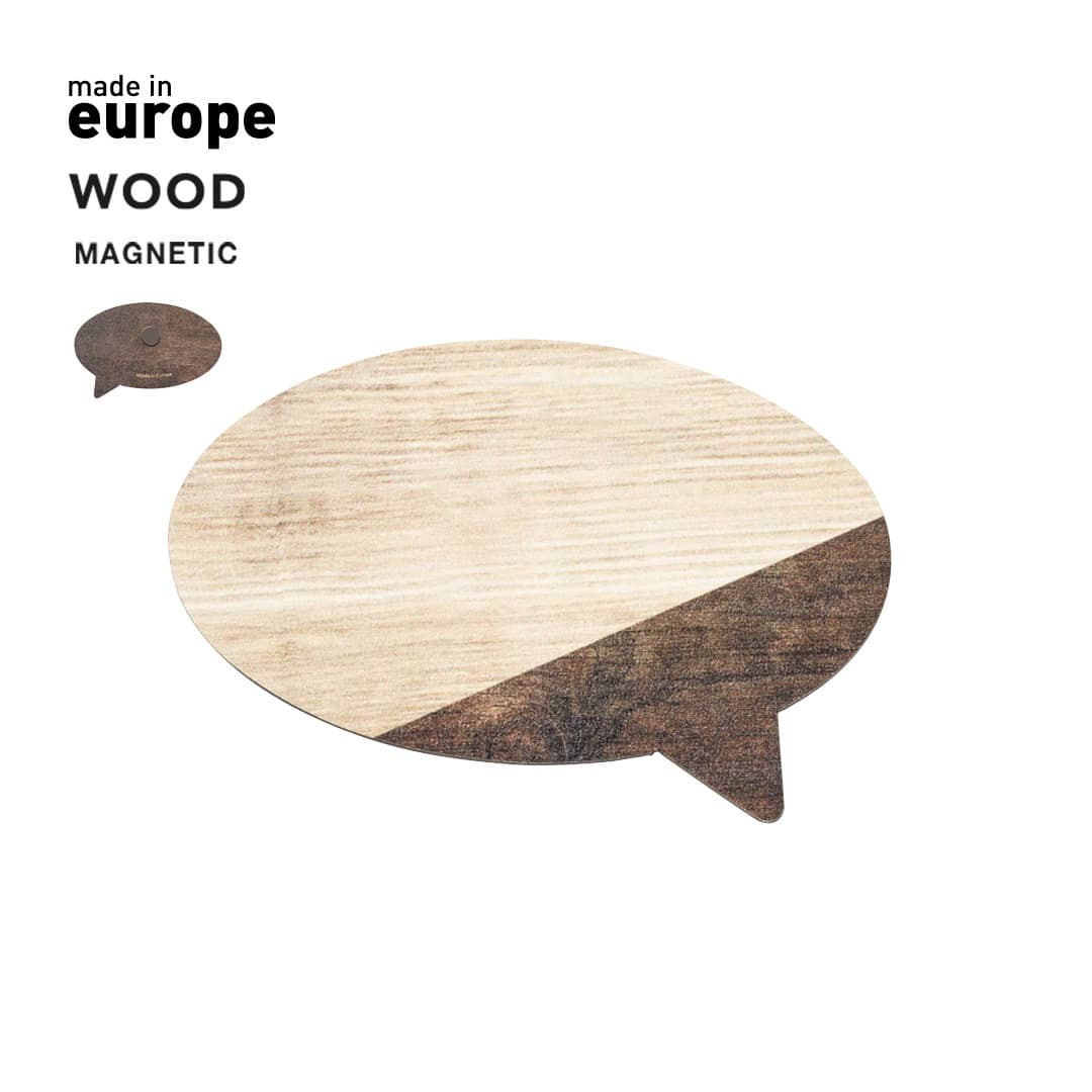 A wooden magnet set featuring an oval platter and a smaller round magnet, showcasing natural wood colours. Talier Magnet - Image 1