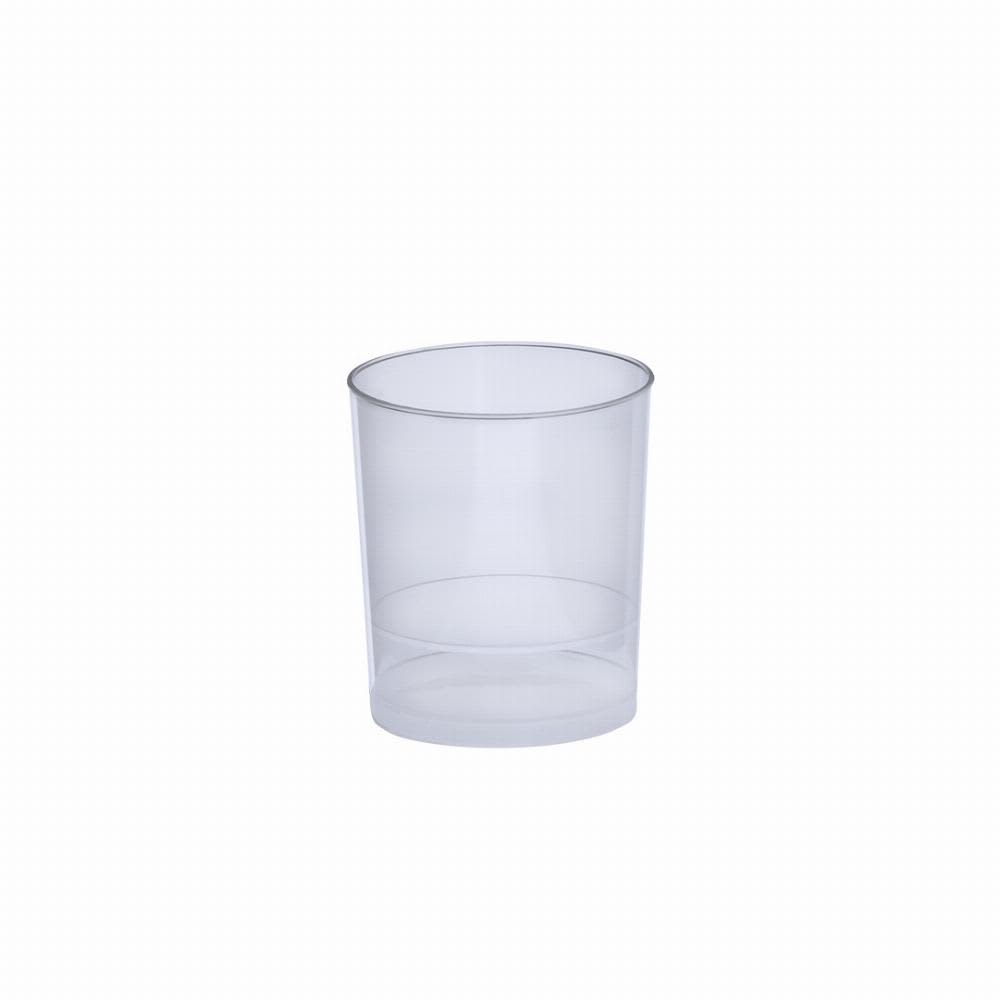 A clear plastic cup with a simple design and no branding. Chupito - Image 1
