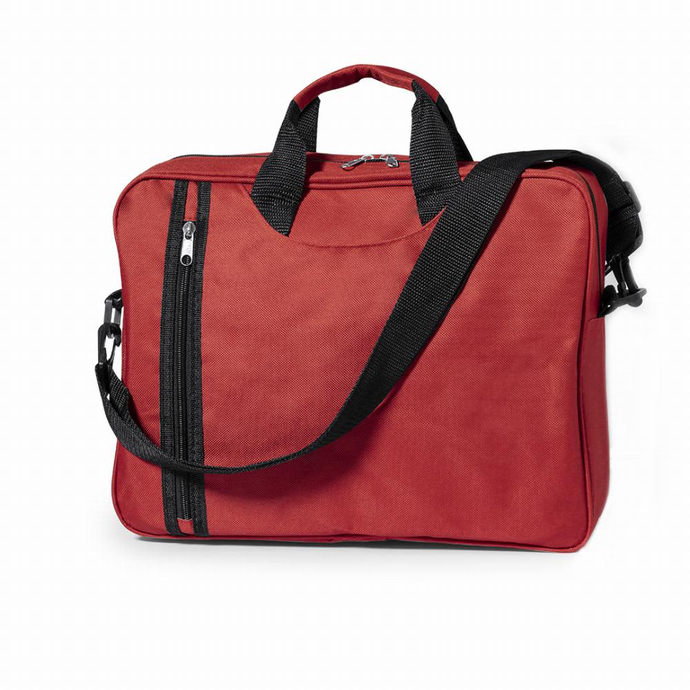 A red carry bag with black accents, featuring two handles and a detachable shoulder strap. Amazon - Image 1