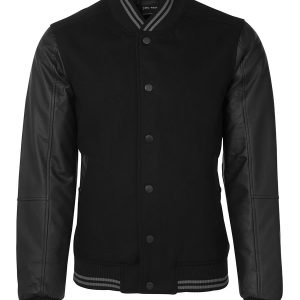 JB's Art Leather Baseball Jacket Black