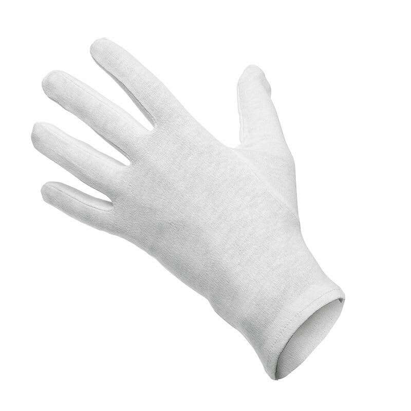 A pair of white waiter gloves displayed against a plain background. The gloves have a snug fit and a soft texture. Waiter Gloves (1 pair) - Image 1