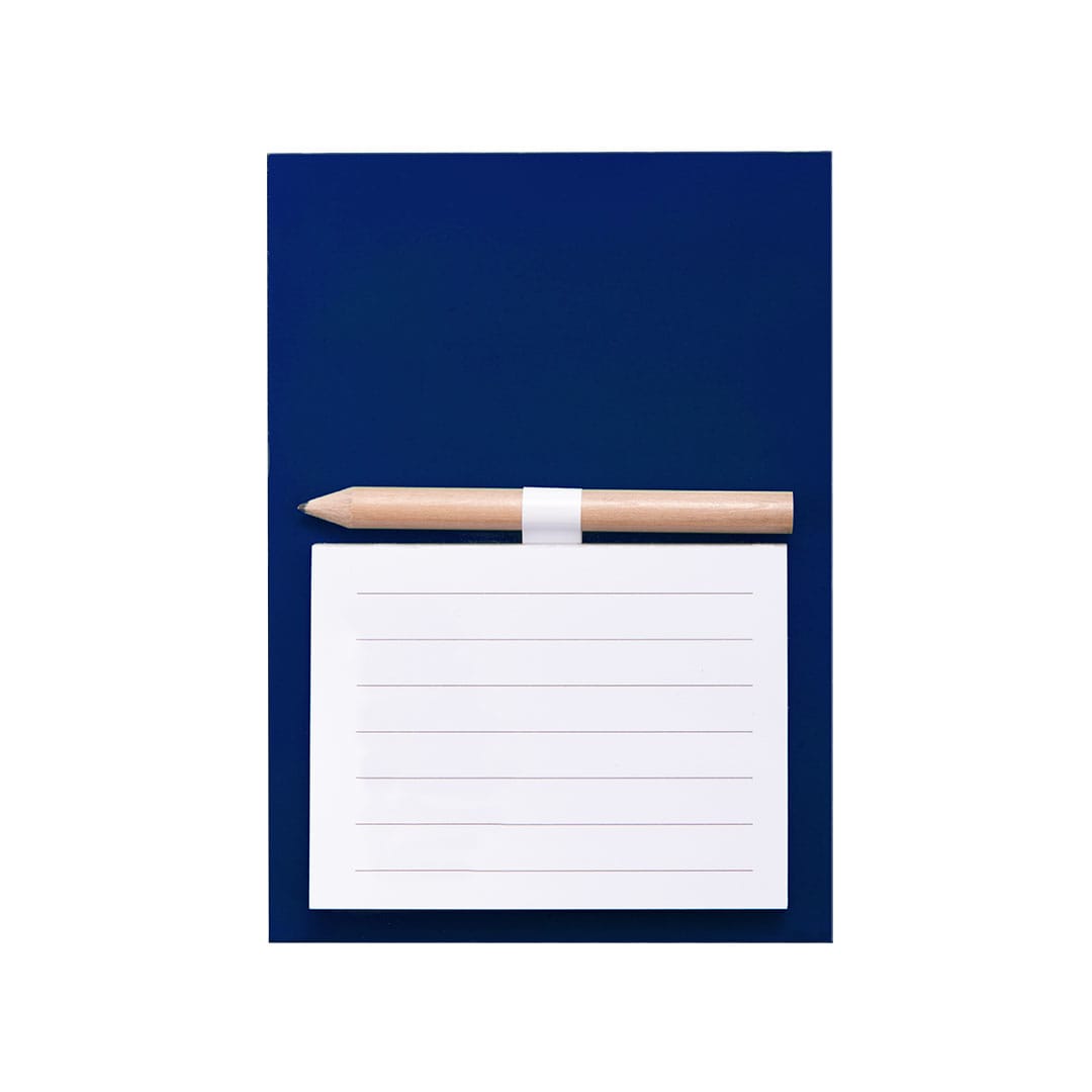 A magnetic to-do list featuring a white notepad with lined sections and a wooden pencil, set against a dark blue background. Yakari Magnet - Image 1