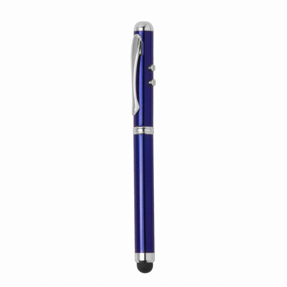 A pen with a sleek design in a deep blue colour, featuring silver accents and a stylus tip. Snarry - Image 1