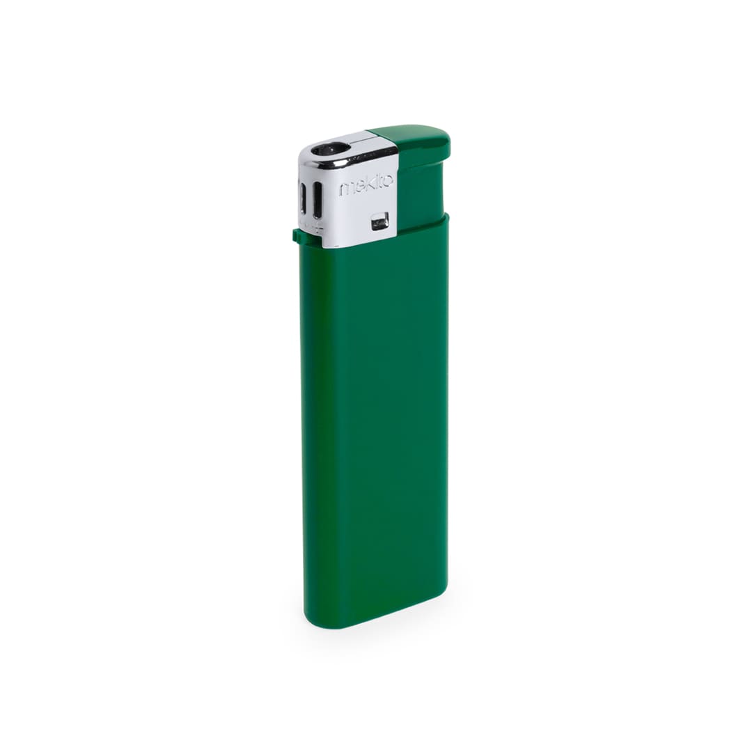 A green lighter with a metallic top, featuring a logo on its side. Vaygox Lighter - Image 1