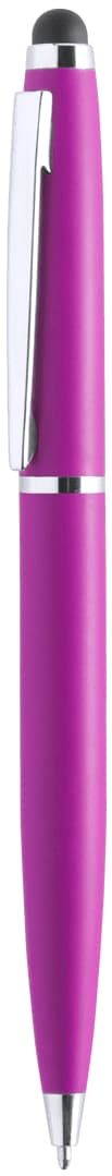 A pink stylus touch ball pen featuring a sleek design and a silver clip, with a branding logo visible. Walik Stylus Touch Ball Pen - Image 1