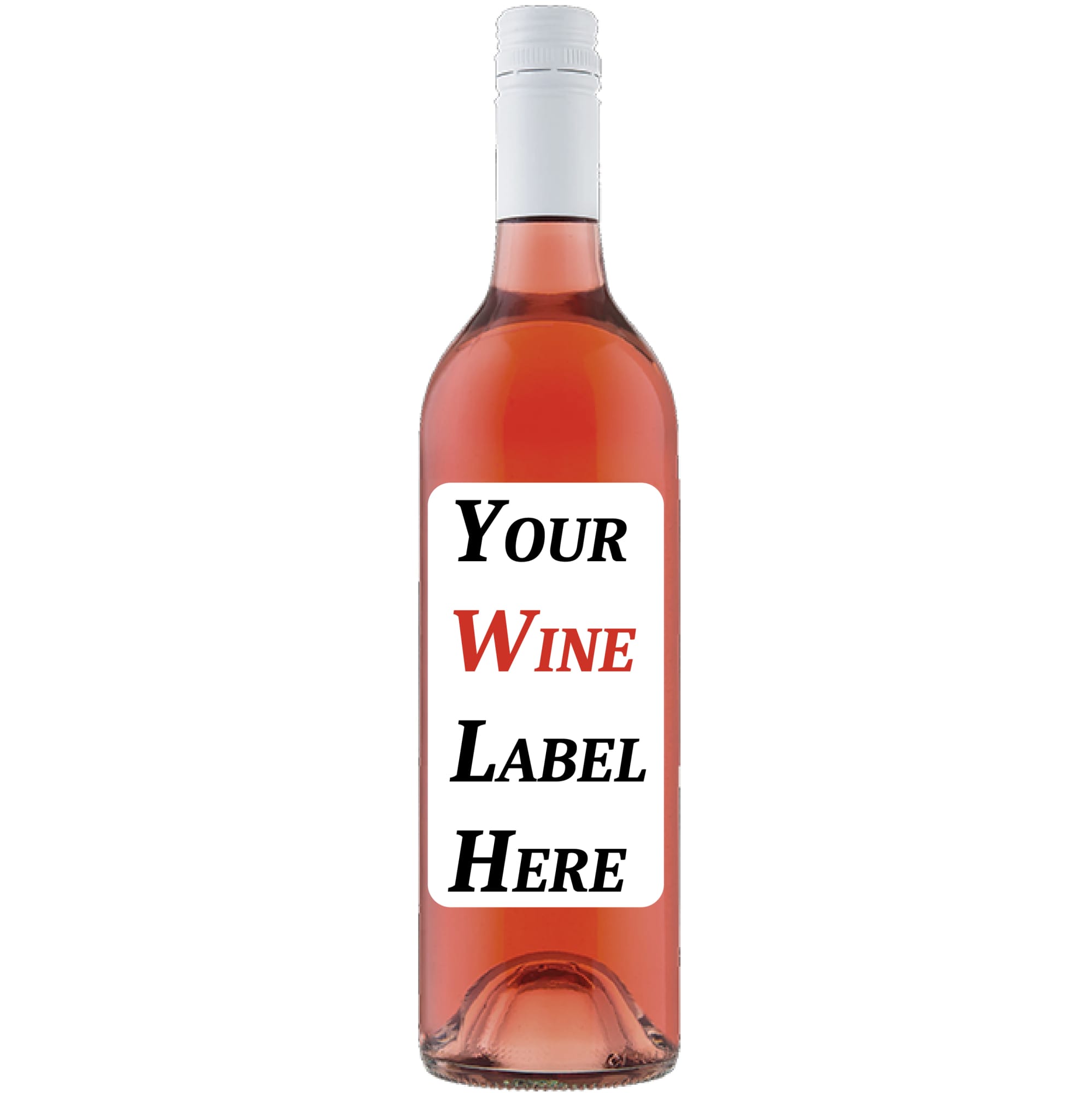 A drink bottle of Rosé wine in a clear glass bottle with a white screw cap, featuring a blank label. Belvoir Rosé - Image 1