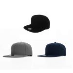 Clay 6 Panel Polyester Cap with Flat Visor