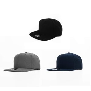 Clay 6 Panel Polyester Cap with Flat Visor