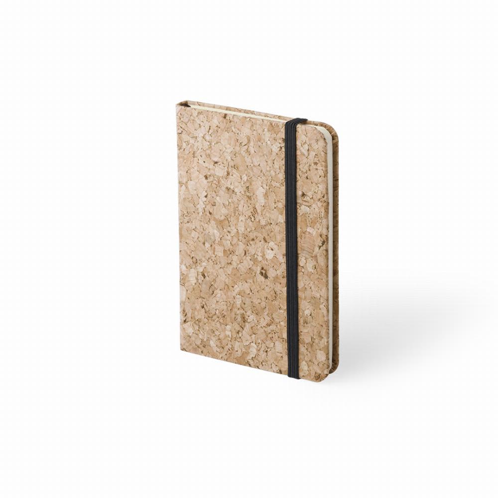 A cork notebook with a black elastic band, featuring a textured natural cork exterior. Climer - Image 1