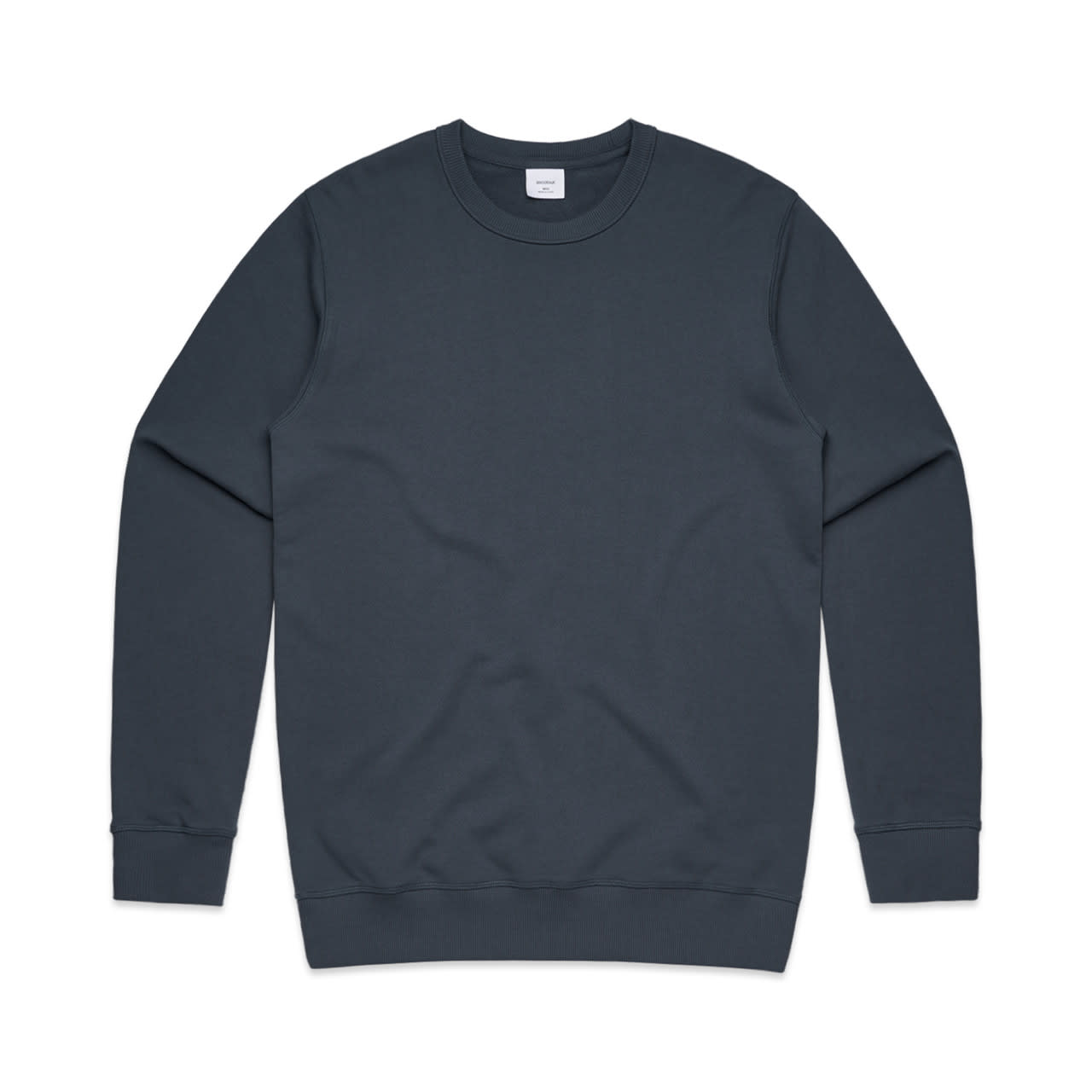 A dark grey crew jumper with long sleeves and a round neckline. It features a branding logo. Premium Crew - Image 1