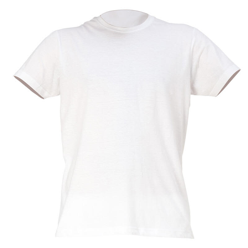 A white t-shirt with contrasting coloured cuffs. The shirt has a round neckline and short sleeves. Billy T-Shirt - Image 1