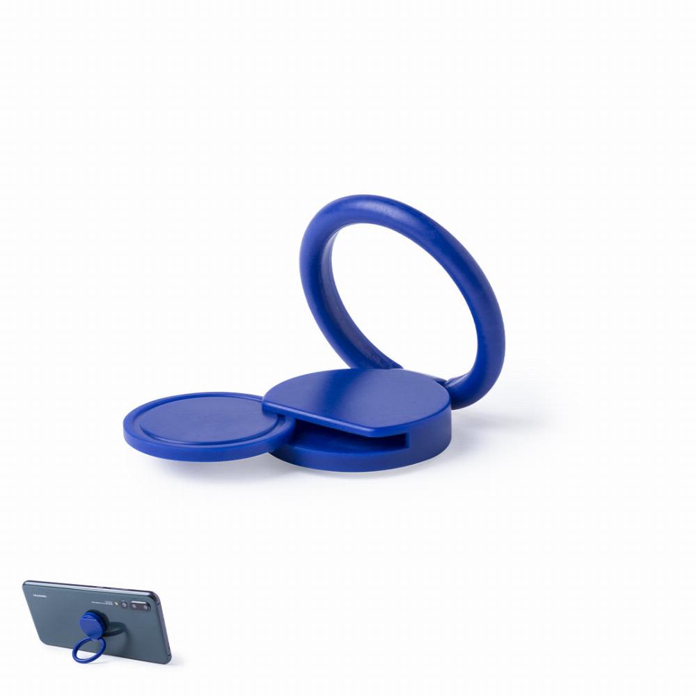 A blue phone holder featuring a circular design with a flat base and a ring for grip. Quiton - Image 1