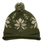 Snowflake Roll Up Beanies w/Pom