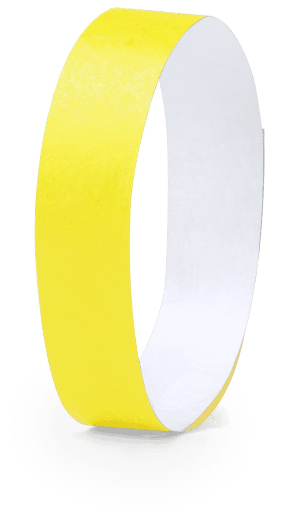 A yellow wristband with a plain design, featuring a logo on one side. Suitable for events and exhibitions. Ankaran Bracelet - Image 1