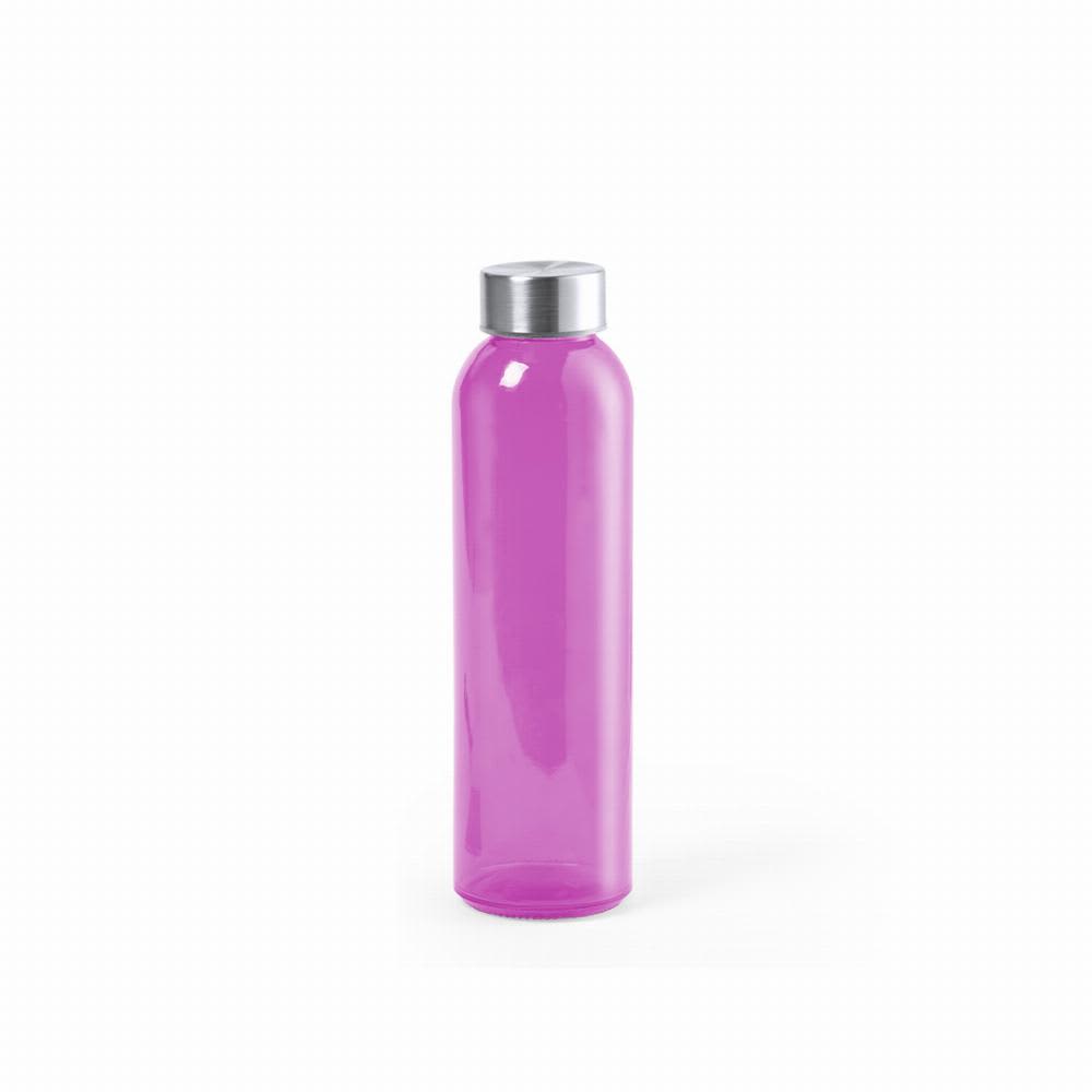 A drink bottle in vibrant pink with a silver cap, featuring a sleek and minimalist design. Terkol - Image 1