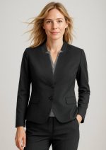 Womens Comfort Wool Stretch Short Jacket with Reverse Lapel