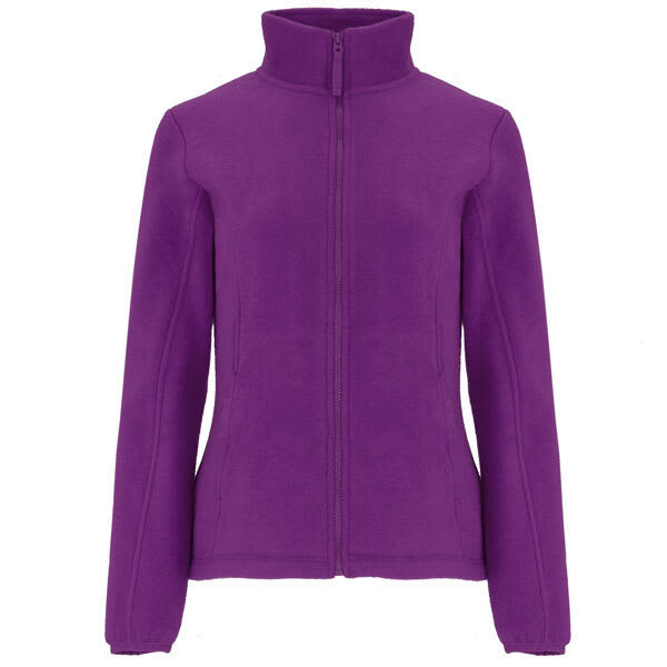 A purple women's fleece jacket with a zip-up front and high collar. It features a logo on one side. Artic Womens Fleece Jacket - Image 1