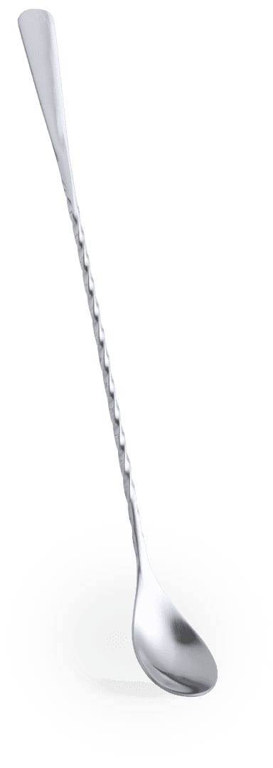 A drink stirrer with a sleek, silver design and a textured handle, suitable for mixing beverages. Micux Drink Stirrer - Image 1