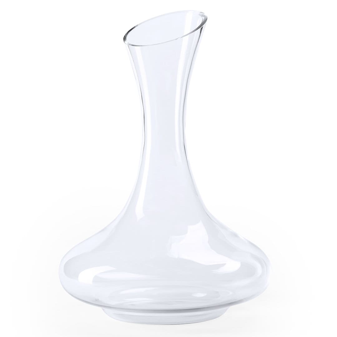 A glass wine decanter with an elegant, curved design, featuring a clear, transparent finish. Pikerson Wine Decanter - Image 1