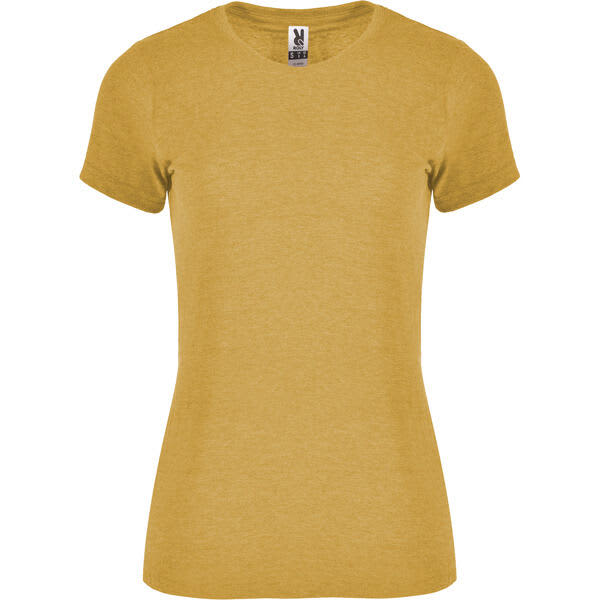A mustard yellow women's t-shirt with short sleeves and a fitted design. It features a logo on the neckline. Fox Womens T-Shirt - Image 1